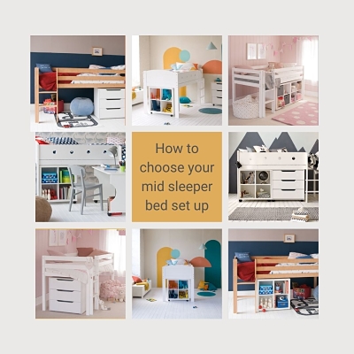 Different ways to use a mid sleeper bed to save space in compact kids’ rooms