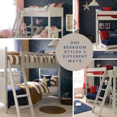 The same bedroom - styled 3 different ways