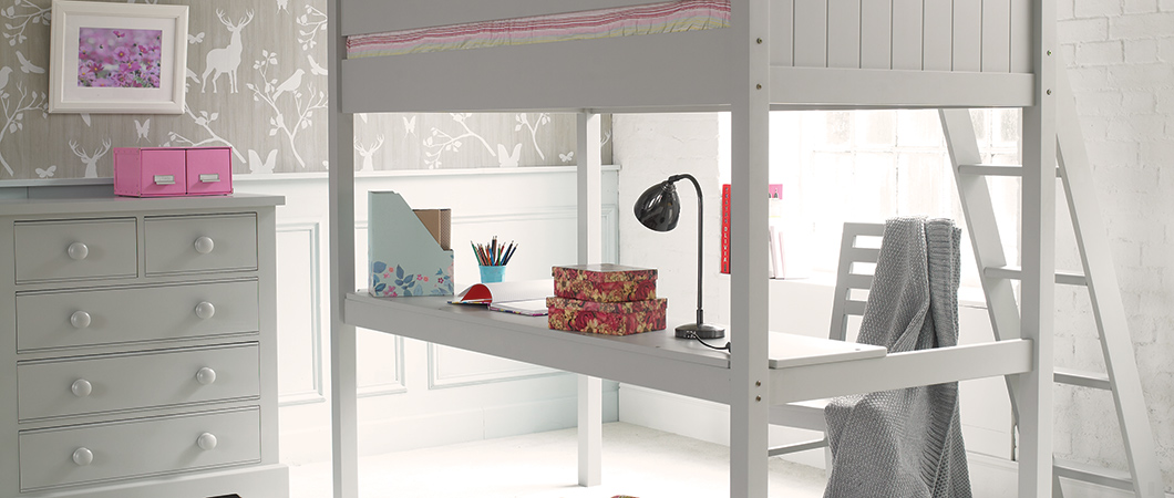 FARGO HIGH SLEEPER LOFT BED WITH FULL LENGTH DESK