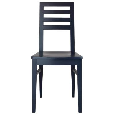 Kids study chair, Ladderback chair. Solid beech painted in dark navy 