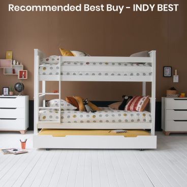 Classic Beech Bunk Bed with Storage+Sleepover Trundle