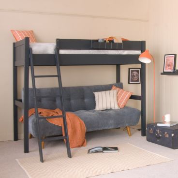 Fargo High Sleeper Loft Bed with Sofa Bed in Painswick Blue