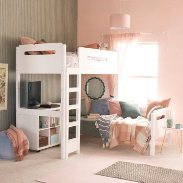 EDIT Loft Bed with Daybed and Storage - Pure White