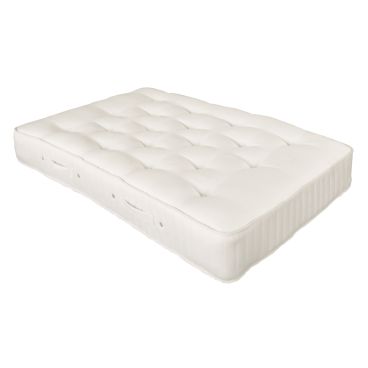 small double luxury anti-allergenic natural wool mattress with tufting and handles 