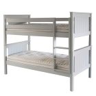 Cut out of luxury grey classic beech bunk bed with solid beech frame and ladder. 