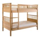 cut out photo of the detachable Bowood oak bunk bed with spindles and a fixed, upright fitted ladder.