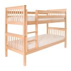 natural beech bunk bed with fixed ladder (no background)