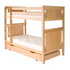 Classic beech bunk bed cut out with ladder fixed on the left.