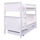 Classic beech bunk bed cut out with ladder fixed on the left and trundle drawer
