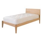 cut out photograph of the Linus small double bed with low foot end, in oak 