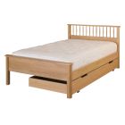 cut out photo of oak small double spindle bed and trundle underneath