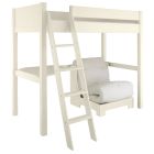 Cut out photo of the Fargo high sleeper with fold out futon, lean-to ladder and corner desk. No background.
