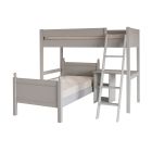 Fargo high sleeper loft bed with a single bed and storage bed underneath, in Farleigh Grey
