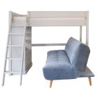 Fargo High Sleeper Loft Bed with Media Unit and Sofa Bed in Farleigh Grey
