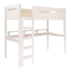 solid hardwood, high quality gaming loft bed with full length desk and hutch underneath