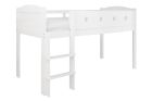 white sturdy mid sleeper storage cabin bed for kids 
