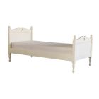 full size single bed in ivory white, Fargo bed with carved heart detail 