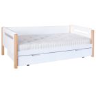 white and natural two tone Edit day bed with trundle stored underneath