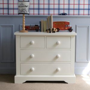 Ivory White Classic chest of drawers for children, 2 &2 drawers, high quality drawers for kids.