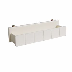 Fargo hook over shelf, in ivory white painted wood