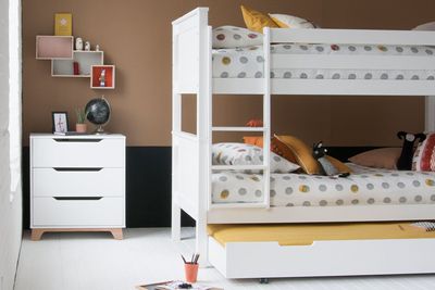 BLACK AND TAN BUNK BED SET 