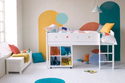 colourful geometric painted backdrops 