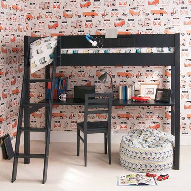 LOFT BED WITH DESK UNDER 