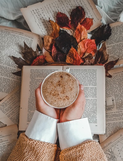 pressed autumn leaves