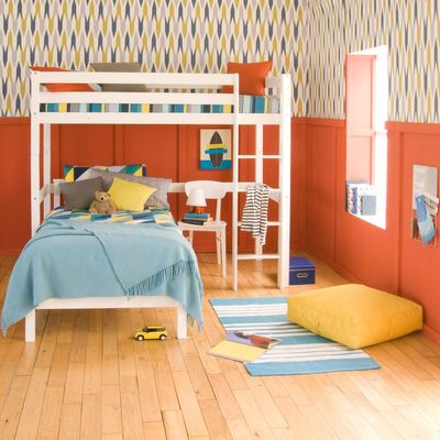 colourful geometric high sleeper bed 