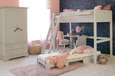 pink and blue loft bed unfolded futon