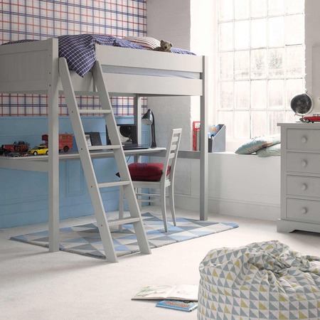 loft bed with large desk underneath