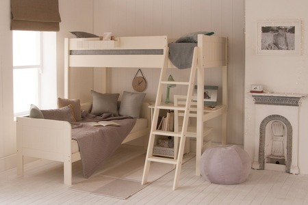 loft bed with desk and sofa underneath