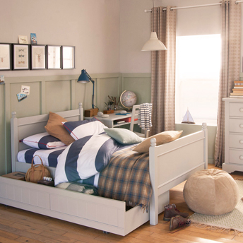 Fargo Single Bed with Trundle in Farleigh Grey