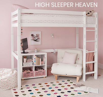 High Sleeper Heaven Bunk Beds With, Bunk Bed With Area Underneath