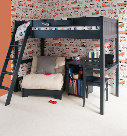Fargo High Sleeper Beds With Furniture, Elevated Bunk Beds