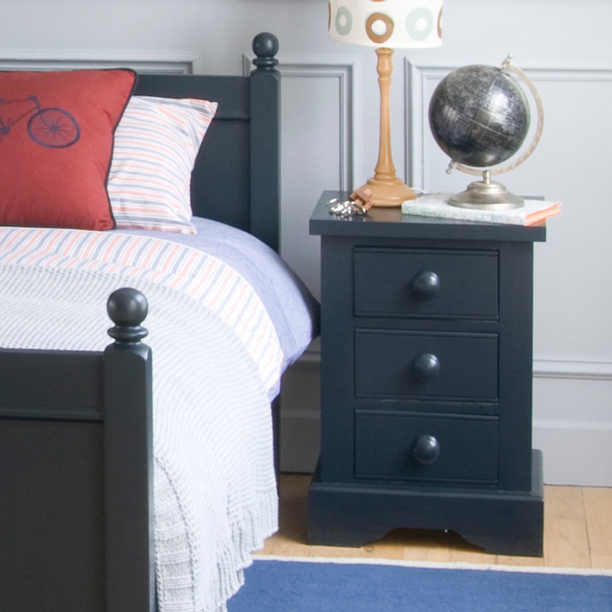 Blue bedside table for children 