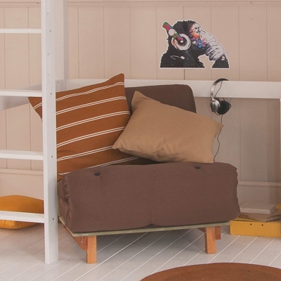 brown futon chair bed